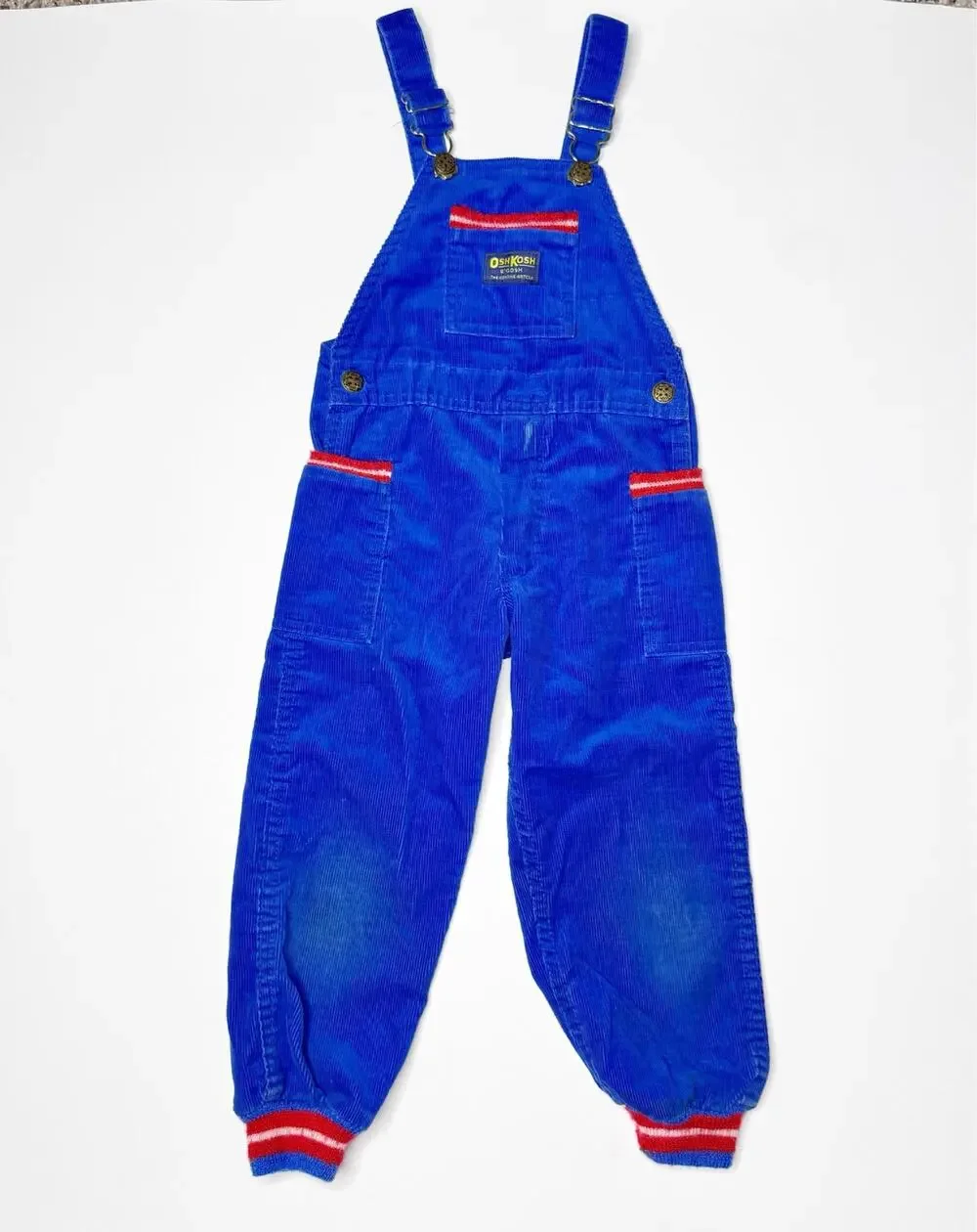 Vintage 70s OshKosh B’Gosh Vestbak Blue Corduroy Overalls 4T Union Made USA